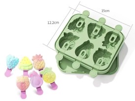 Molde silicona 6 chupetines frutales 